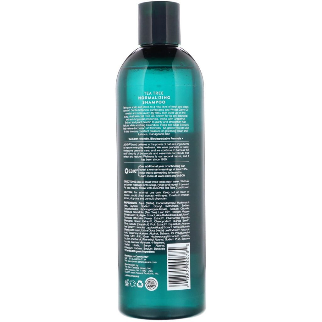 Jason Natural, Normalizing Tea Tree Shampoo, 17.5 fl oz (517 ml) - Imagem 2