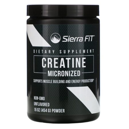 Sierra Fit, Creatina Micronizada em Pó, Sem Sabor, 454 g (16 oz)