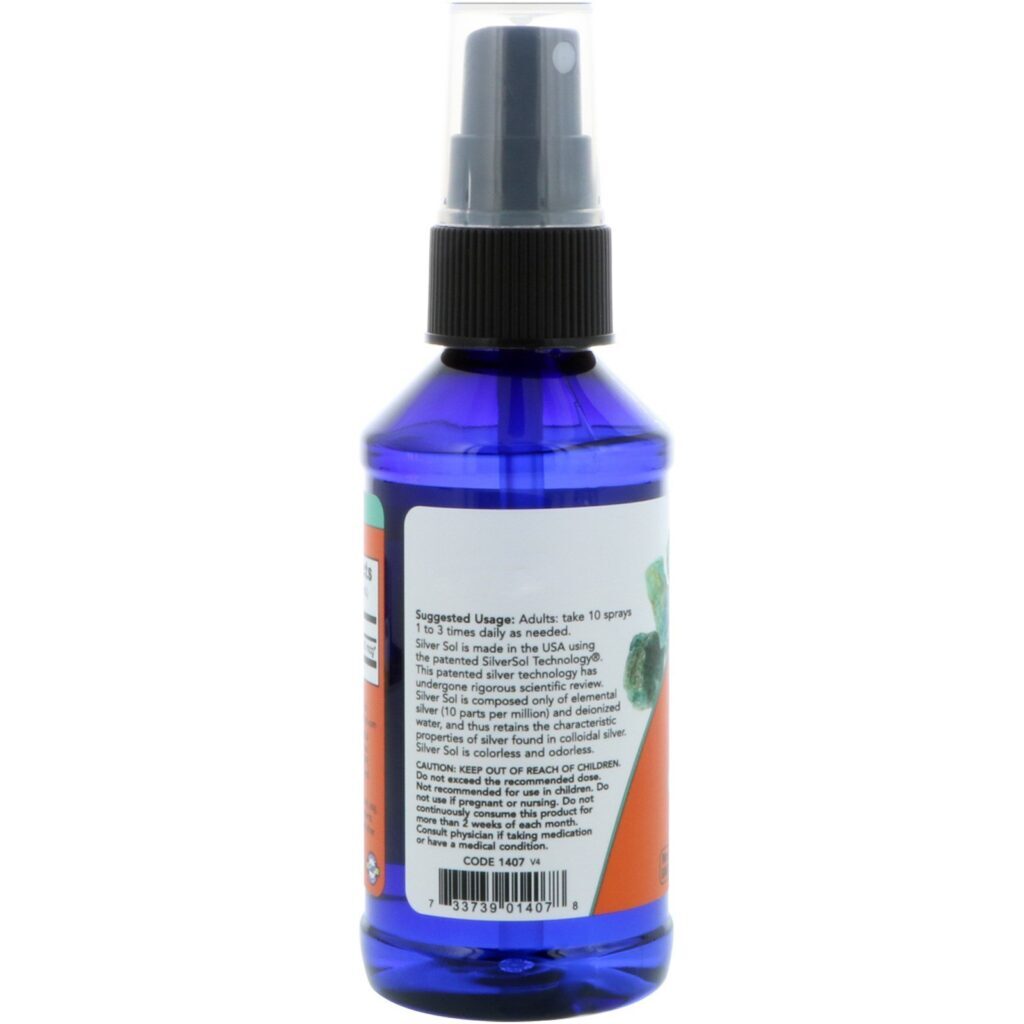 Now Foods, Sol de Prata, 4 onças fluidas (118 mL) - Imagem 3