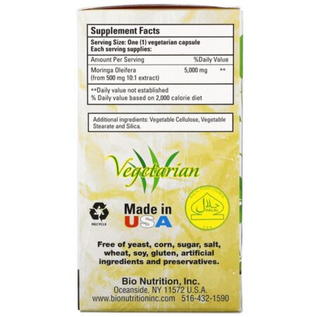 Bio Nutrition, Moringa Super Food, 5,000 mg, 60 Vegetable Capsules - Imagem 2