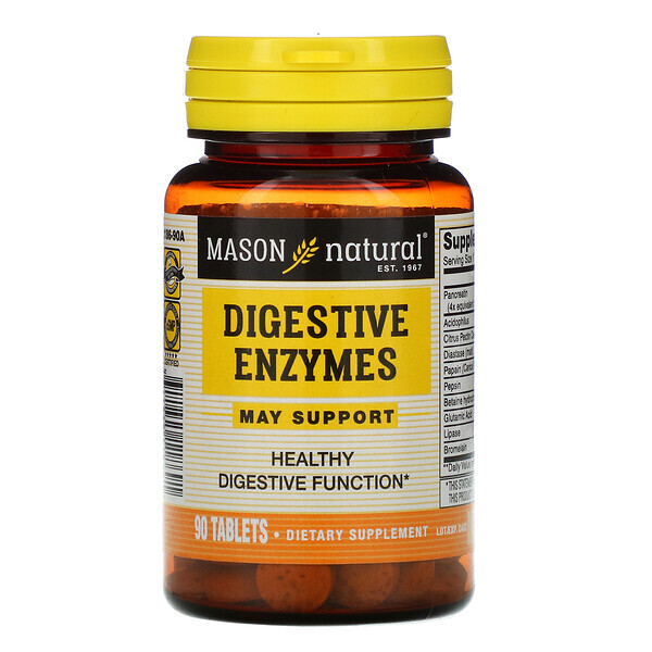 Mason Natural, Enzimas Digestivas, 90 Comprimidos