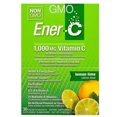 Ener-C, Vitamina C, Pó Efervescente, Lima-Limão, 30 Pacotes, 10,1 oz. (285.6 g)