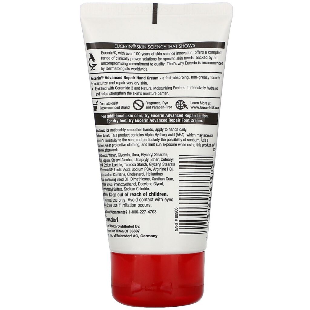 Eucerin, Creme para as Mãos Advanced Repair, Sem Perfume, 78 g (2,7 oz) - Imagem 2