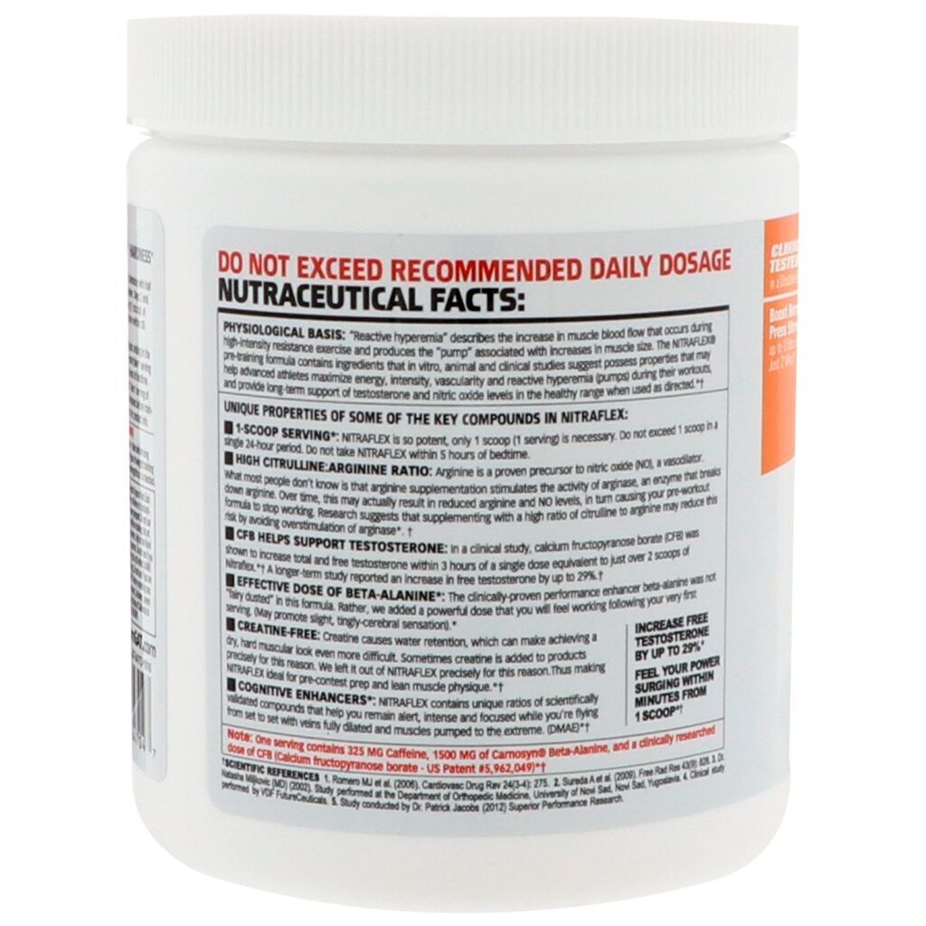 GAT, NITRAFLEX, Laranja, 300 g (10,6 oz) - Imagem 3