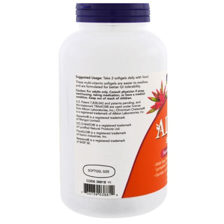 Now Foods, ADAM, Multivitamínico Superior para Homens, 180 Softgels - Image 3