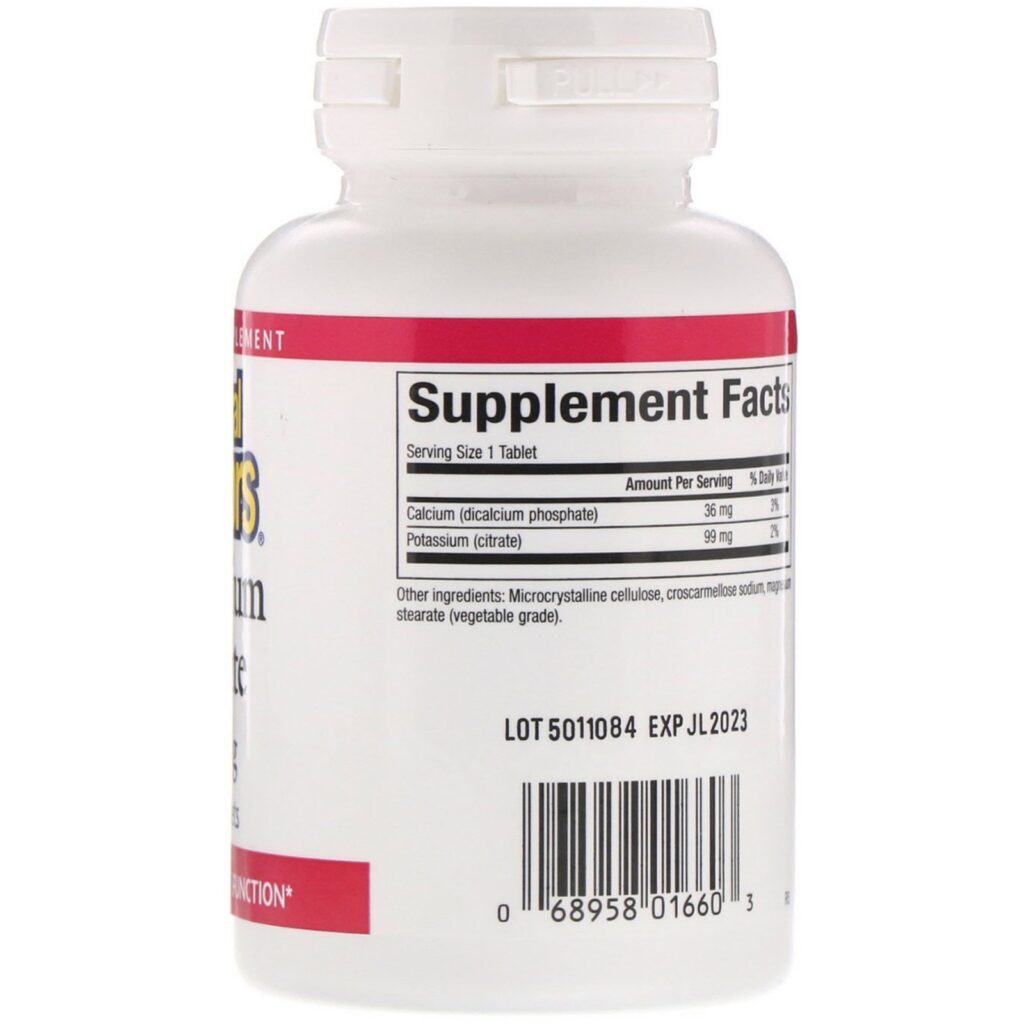 Natural Factors, Citrato de Potássio, 99 mg, 90 Tabletes - Imagem 2