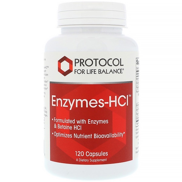 Protocol for Life Balance, Enzimas-HCl, 120 Cápsulas