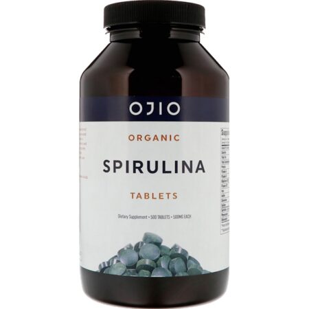 Ojio, Espirulina Orgânica, 500 mg, 500 Comprimidos