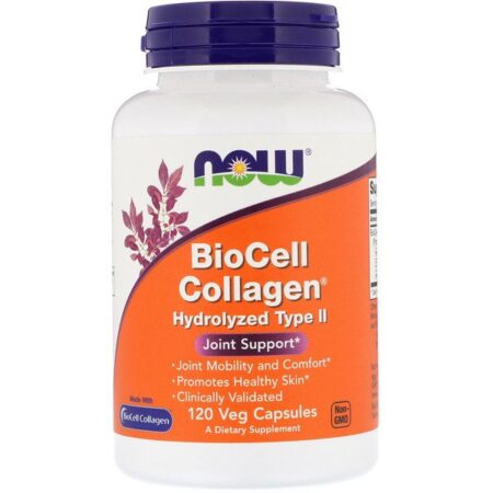 Now Foods, Colágeno BioCell, Tipo II Hidrolisado, 120 Cápsulas Vegetais