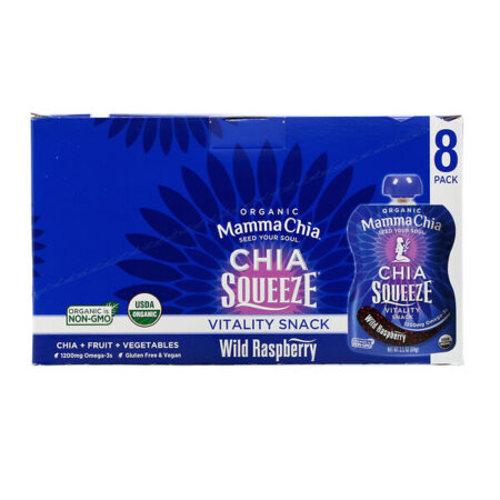 Mamma Chia, Organic Chia Squeeze, Vitality Snack, Wild Raspberry, 8 Squeezes, 3.5 oz (99 g) Each