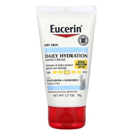 Eucerin, Creme de Hidratação Diária para as Mãos, Hidratante e Protetor Solar, FPS 30, Sem Fragrância, 78 g (2,7 oz)