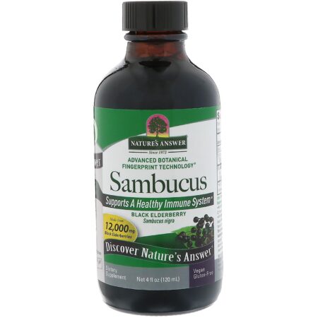 Nature's Answer, Sambucus, Black ElderBerry, 12,000 mg, 4 fl oz (120 ml) - Image 3