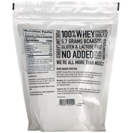 Isopure, Isolado de Proteína Whey, Proteína em Pó, Sem Sabor, 454 kg (1 lb) - Image 2