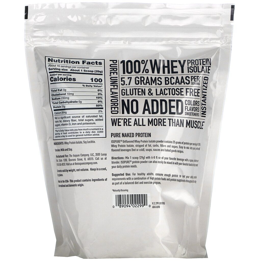 Isopure, Isolado de Proteína Whey, Proteína em Pó, Sem Sabor, 454 kg (1 lb) - Imagem 2