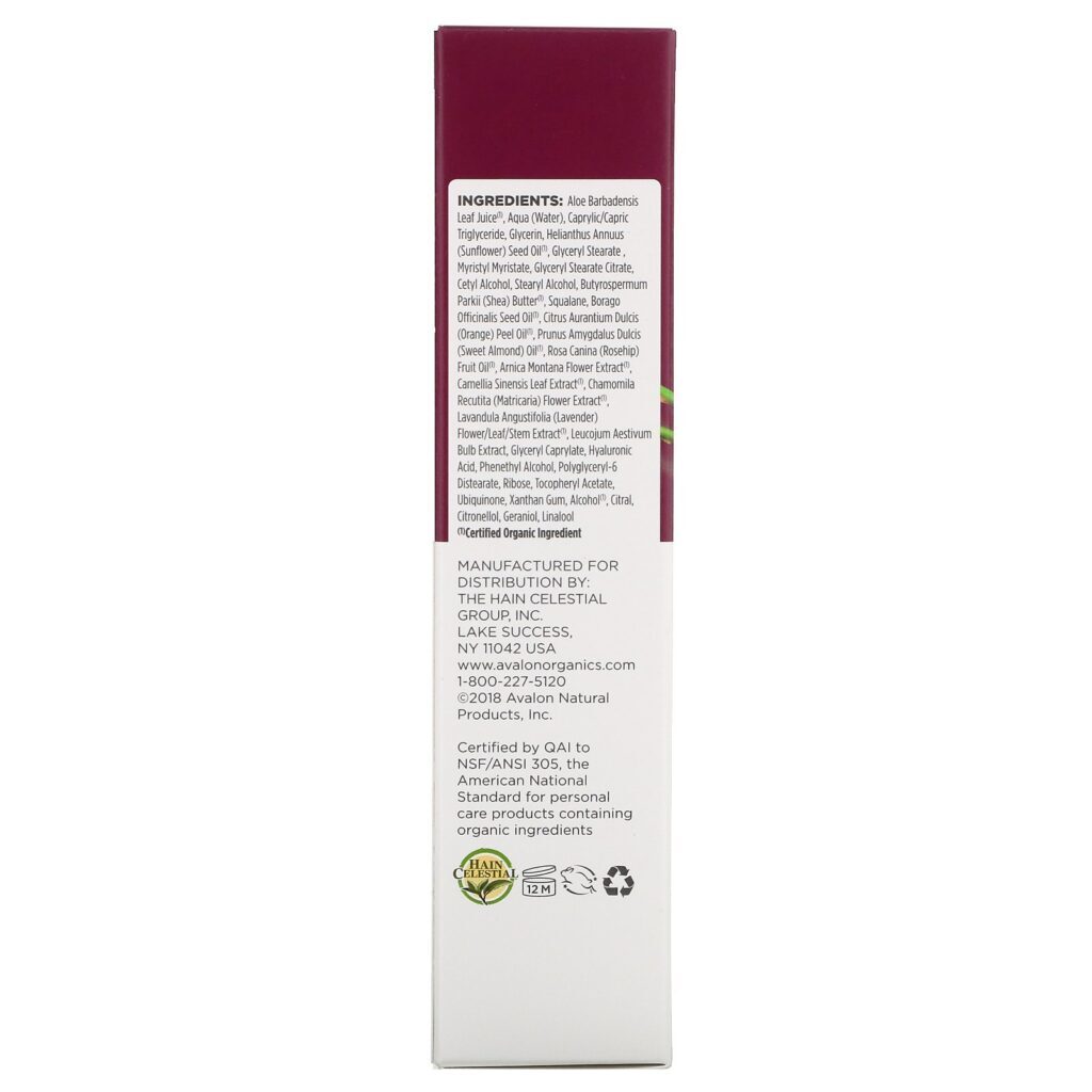 Avalon Organics, Terapia Antirrugas, com CoQ10 & Quadril de Rosa, Creme Noturno, 50 g (1.75 oz) - Imagem 3