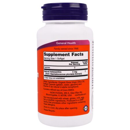 Now Foods, Astaxantina, 4 mg, 90 Cápsulas Softgel - Image 2