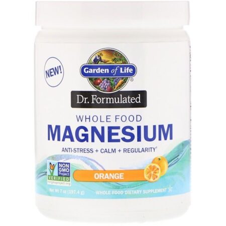 Garden of Life, Dr. Formulated, Magnésio de Alimento Integral em Pó, Laranja, 197,4 g