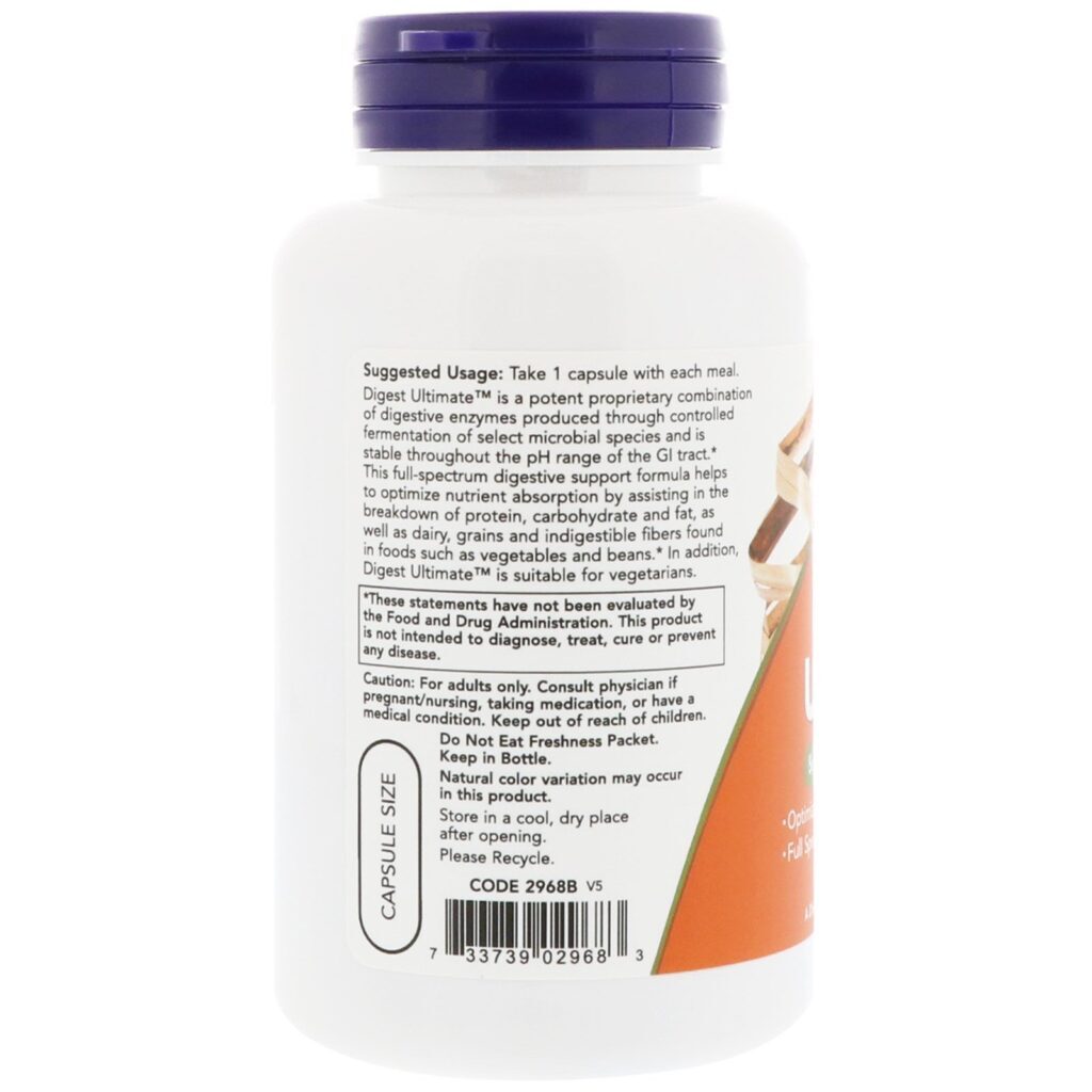 Now Foods, Digest Ultimate, 120 Cápsulas Vegetarianas - Imagem 3