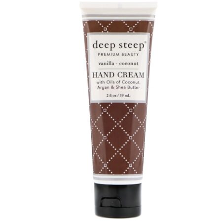 Deep Steep, Creme para as Mãos, Baunilha e Coco, 59 ml (2 fl oz)