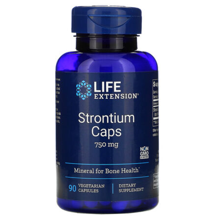 Life Extension, Strontium Caps, Mineral for Bone Health, 750 mg, 90 Cápsulas Vegetais