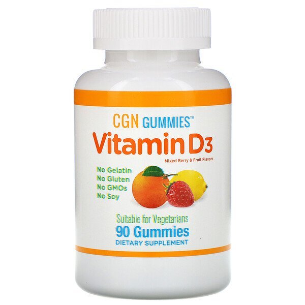 California Gold Nutrition, Gomas de Vitamina D3, Sem Gelatina, Sem Glúten, Sabores de Frutos Silvestres Mistos e Frutas, 2.000 UI Por Dose, 90 Gomas