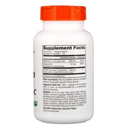 Doctor's Best, 5-HTP, Enriquecido com Vitaminas B6 e C, 120 Cápsulas Vegetais - Imagem 2