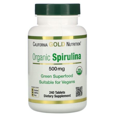 California Gold Nutrition, Espirulina Orgânica, 500 mg, 240 Comprimidos