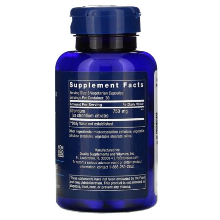 Life Extension, Strontium Caps, Mineral for Bone Health, 750 mg, 90 Cápsulas Vegetais - Imagem 2