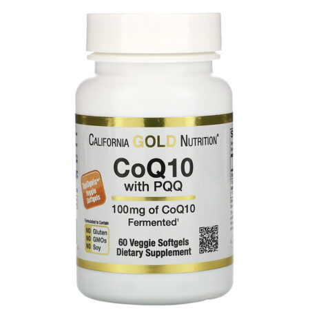 California Gold Nutrition, CoQ10 com PQQ, 100 mg, 60 Cápsulas Softgel Vegetais