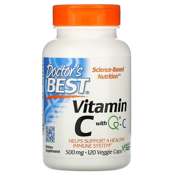 Doctor's Best, Vitamina C com Quali-C, 500 mg, 120 Cápsulas Vegetarianas