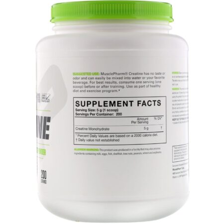 MusclePharm, Creatine, Unflavored, 2.2 lbs (1 kg) - Image 2