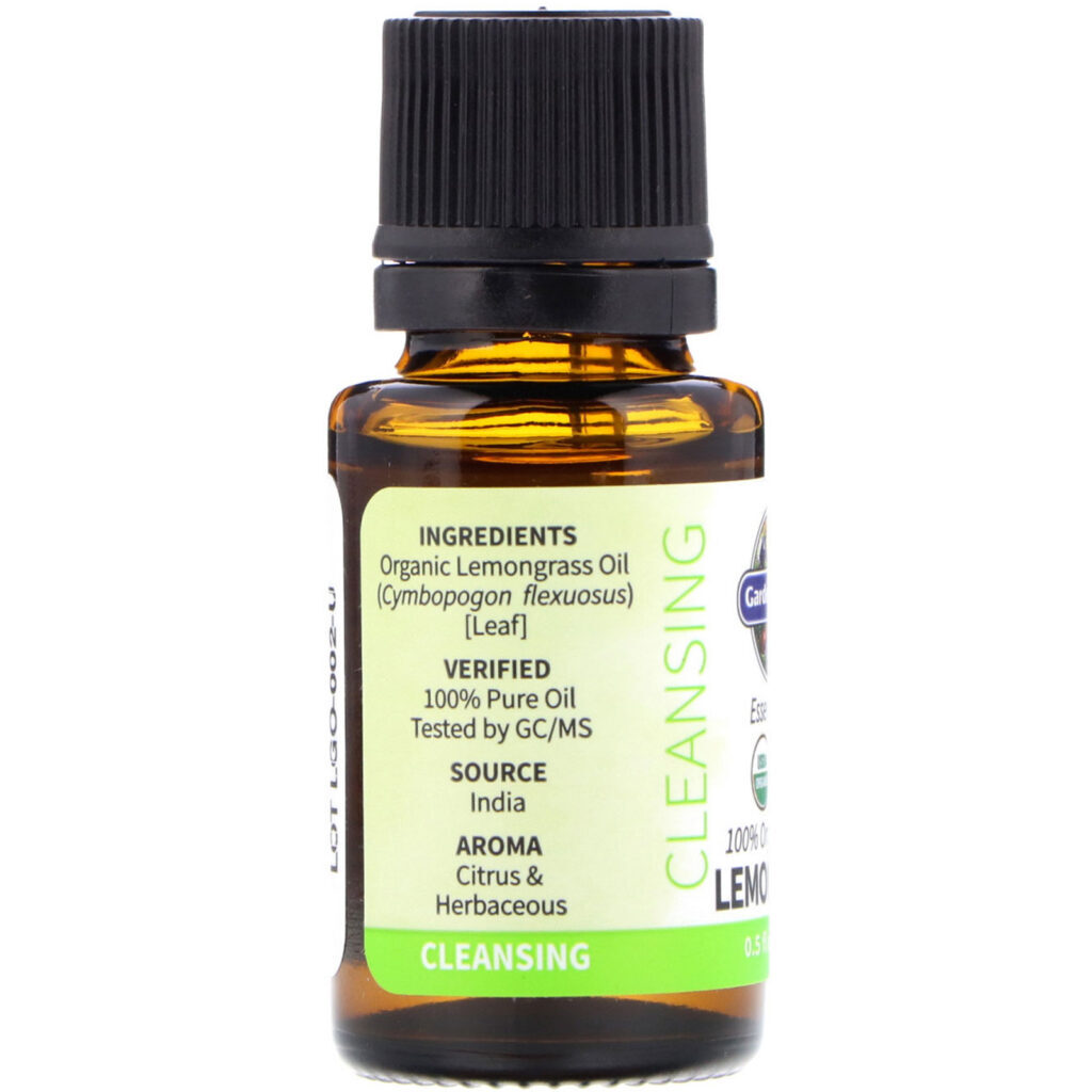 Garden of Life, 100% Organic & Pure, Essential Oils, Cleansing, Lemongrass, 0.5 fl oz (15 ml) - Imagem 2