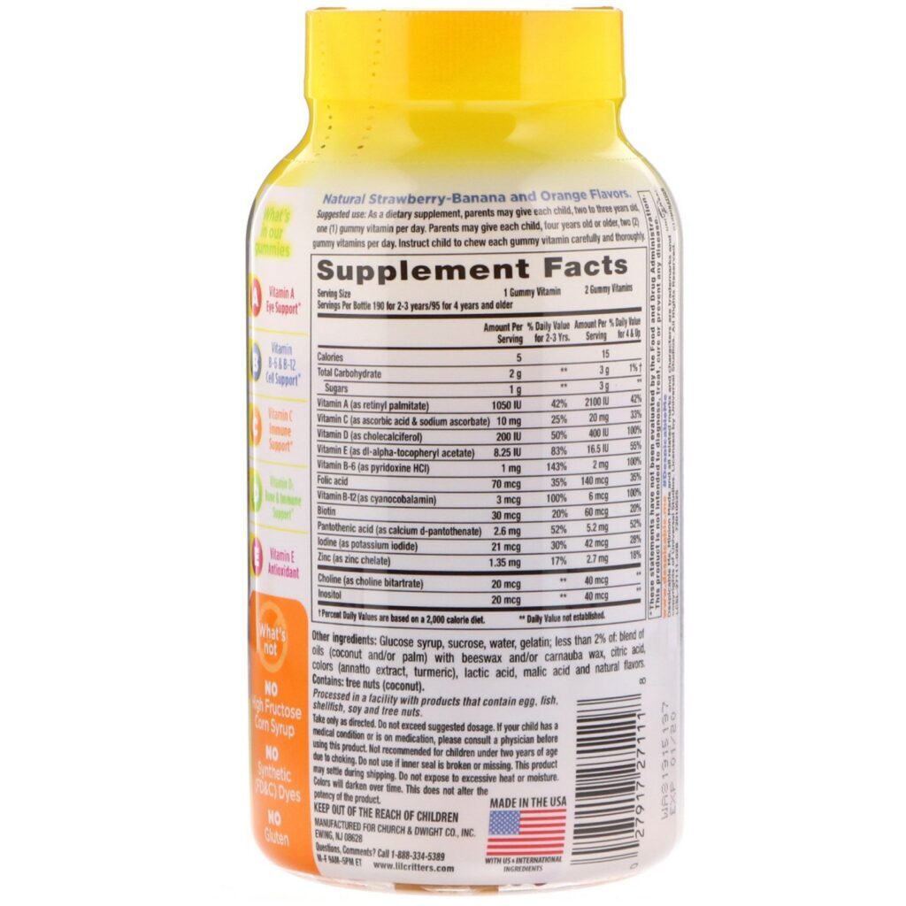 L'il Critters, Multivitamínico Completo Meu Malvado Favorito, Sabor Natural de Frutas, 190 Gomas - Imagem 2
