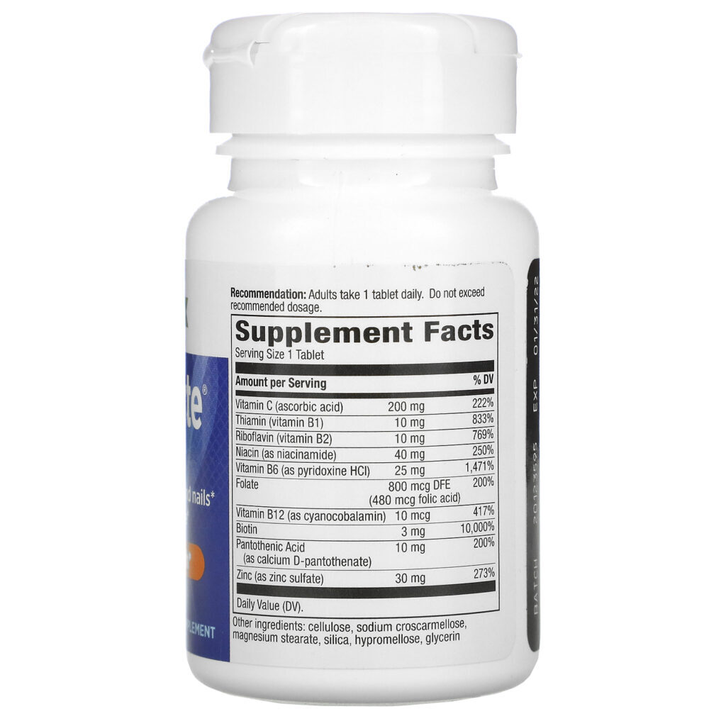 Enzymatic Therapy, Biotin Forte with Zinc, 3 mg, 60 Tablets - Imagem 2
