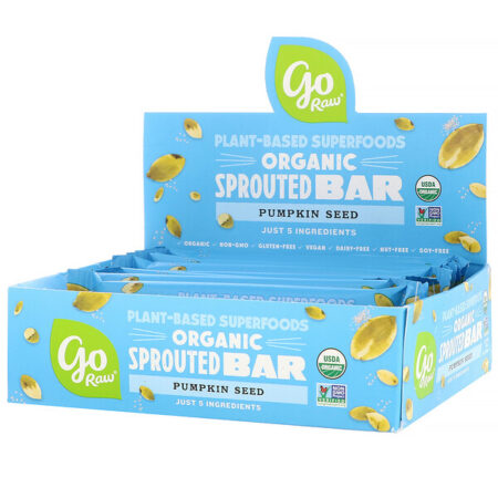 Go Raw, Organic Sprouted Bar, Pumpkin Seed, 10 Bars, 0.5 oz (13 g) Each