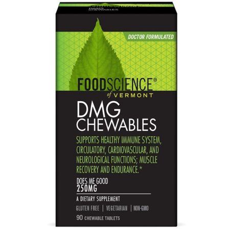 FoodScience, Mastigáveis DMG, 250 mg, 90 Comprimidos Mastigáveis