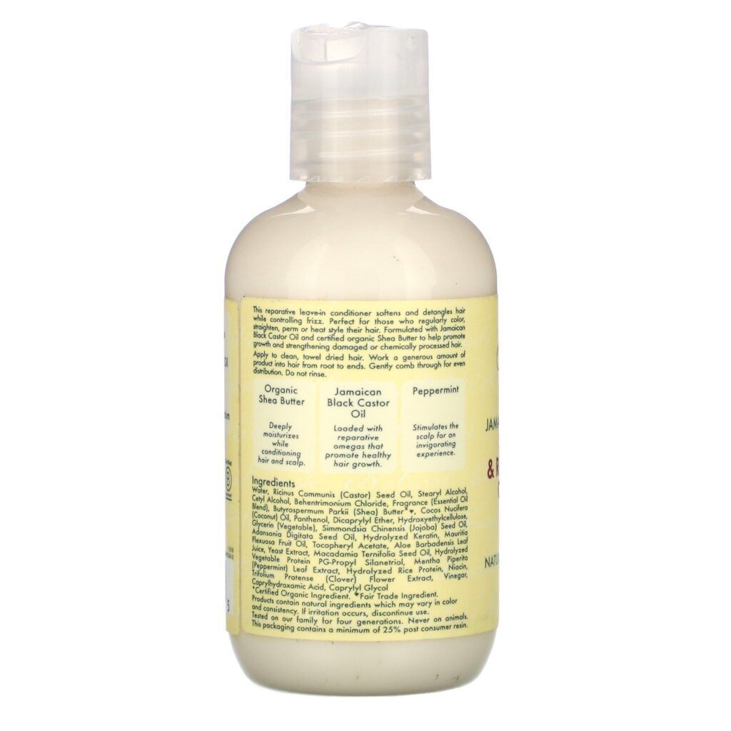SheaMoisture, Jamaican Black Castor Oil, Strengthen & Restore Lave-In Conditioner, 3.2 fl oz (94 ml) - Imagem 2