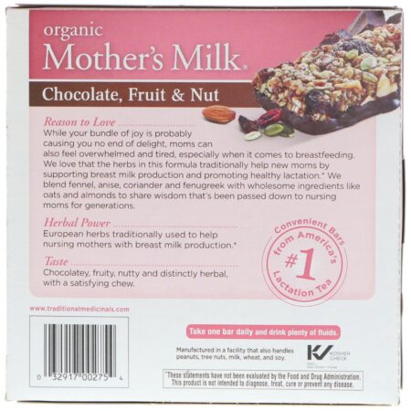 Traditional Medicinals, Mother's Milk, Chocolate, Frutas e Nozes, 6 Barras Embaladas Individualmente, 7,2 oz (204 g) - Image 2