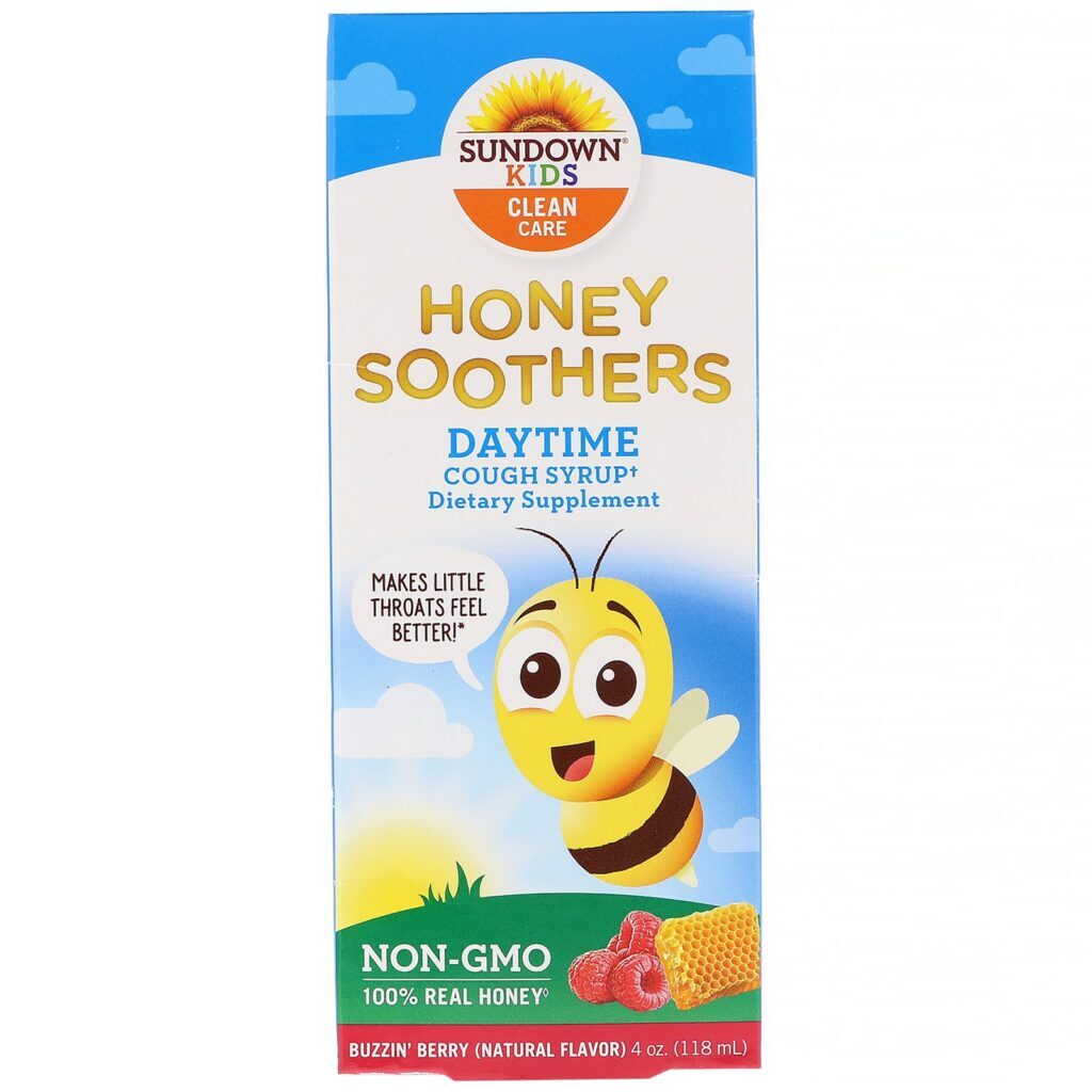 Sundown Naturals Kids, Honey Soothers, Xarope Diurno para Tosse, Frutas Vermelhas, 118 ml (4 oz) - Imagem 2