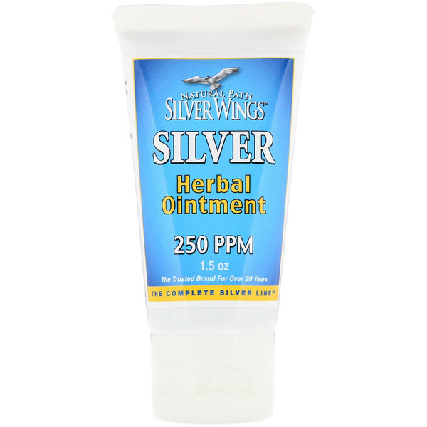 Natural Path Silver Wings, Silver, Pomada de Ervas, 250 PPM, 1.5 oz