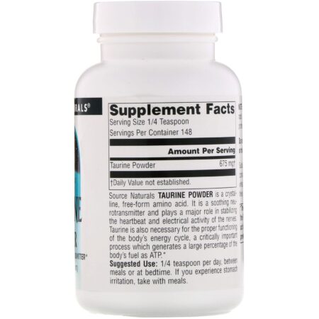 Source Naturals, Taurina em Pó, 3,53 oz (100 g) - Image 2