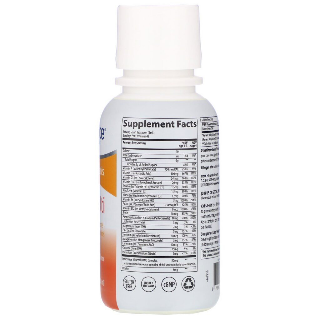 Trace Minerals Research, Kid's Multi, Citrus Punch, 237 ml (8 fl oz) - Imagem 2