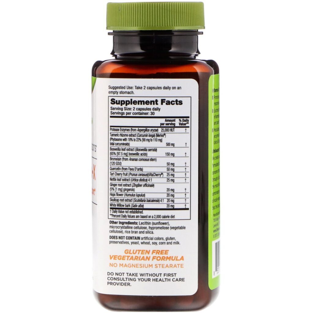 LifeSeasons, Inflamma-X, Suporte para a Inflamação, 60 Cápsulas Vegetarianas - Imagem 2
