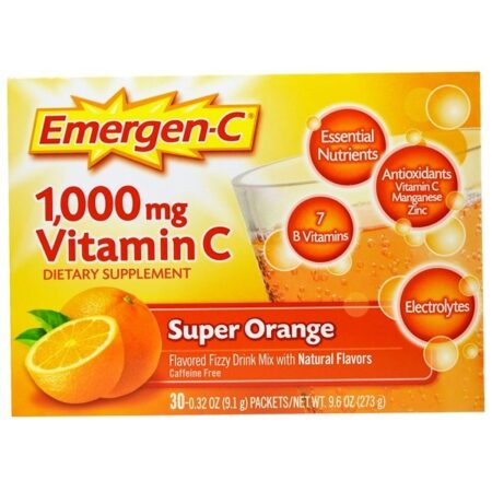 Emergen-C, Vitamina C 1.000 mg, Superlaranja, 30 Envelopes, 9,1 g (0,32 oz) Cada