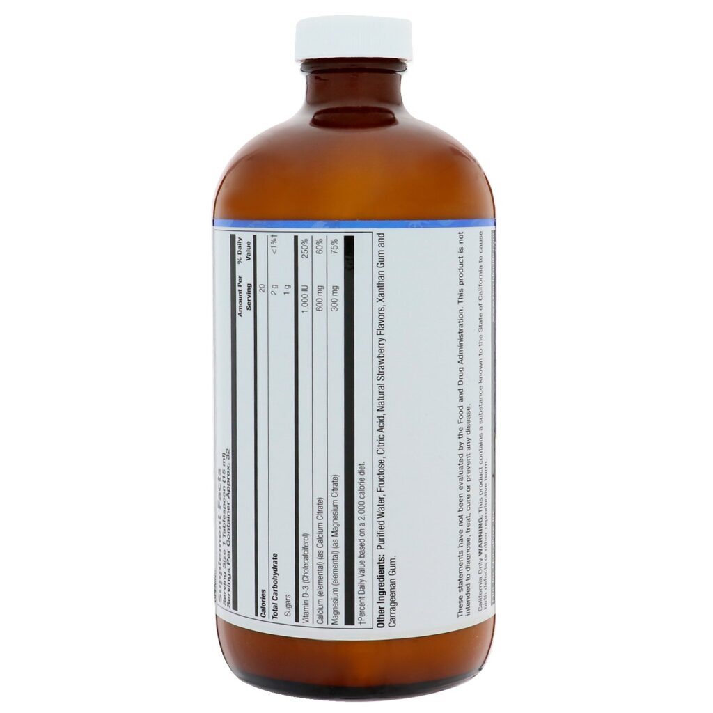 LifeTime Vitamins, Citrato de Cálcio e Magnésio, Morango, 16 fl oz (473 ml) - Imagem 2