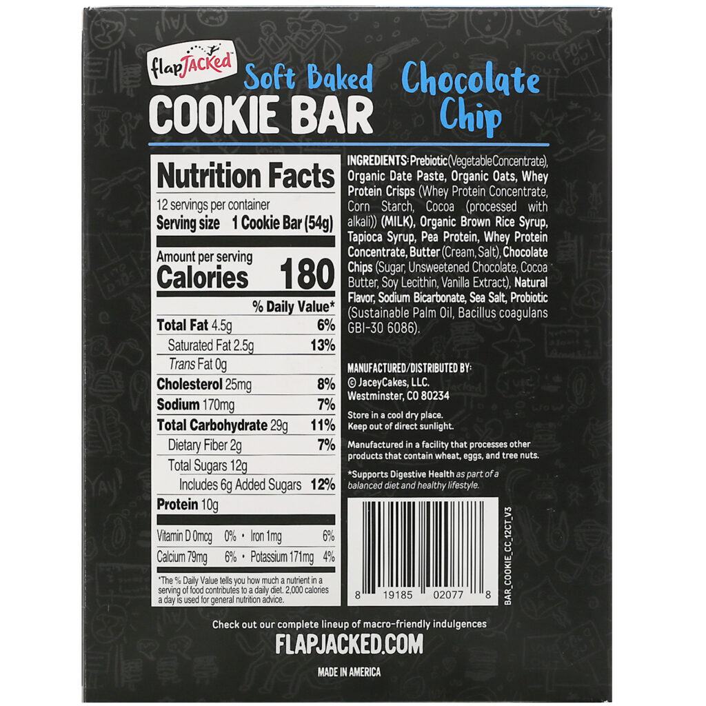 FlapJacked, Biscoitos Levemente Assados, chips de chocolate, 12 Barras, 1,90 oz (54 g) Cada - Imagem 3