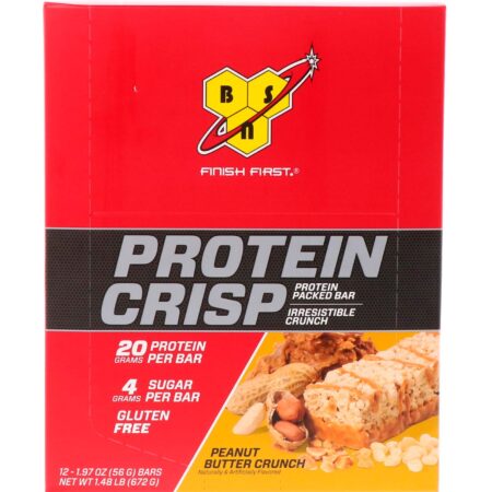 BSN, Protein Crisp, Sabor Manteiga de Amendoim Crocante, 12 Bares, 56 g (1,97 oz) Cada - Image 2