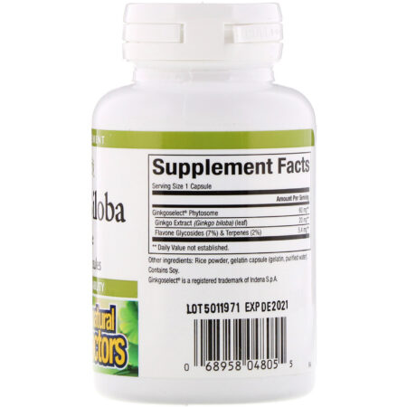 Natural Factors, Ginkgo Biloba, Phytosome, 60 mg, 60 cápsulas - Image 2