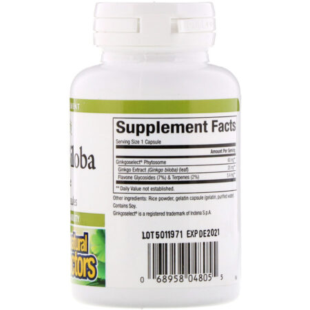 Natural Factors, Ginkgo Biloba, Phytosome, 60 mg, 60 cápsulas - Imagem 2
