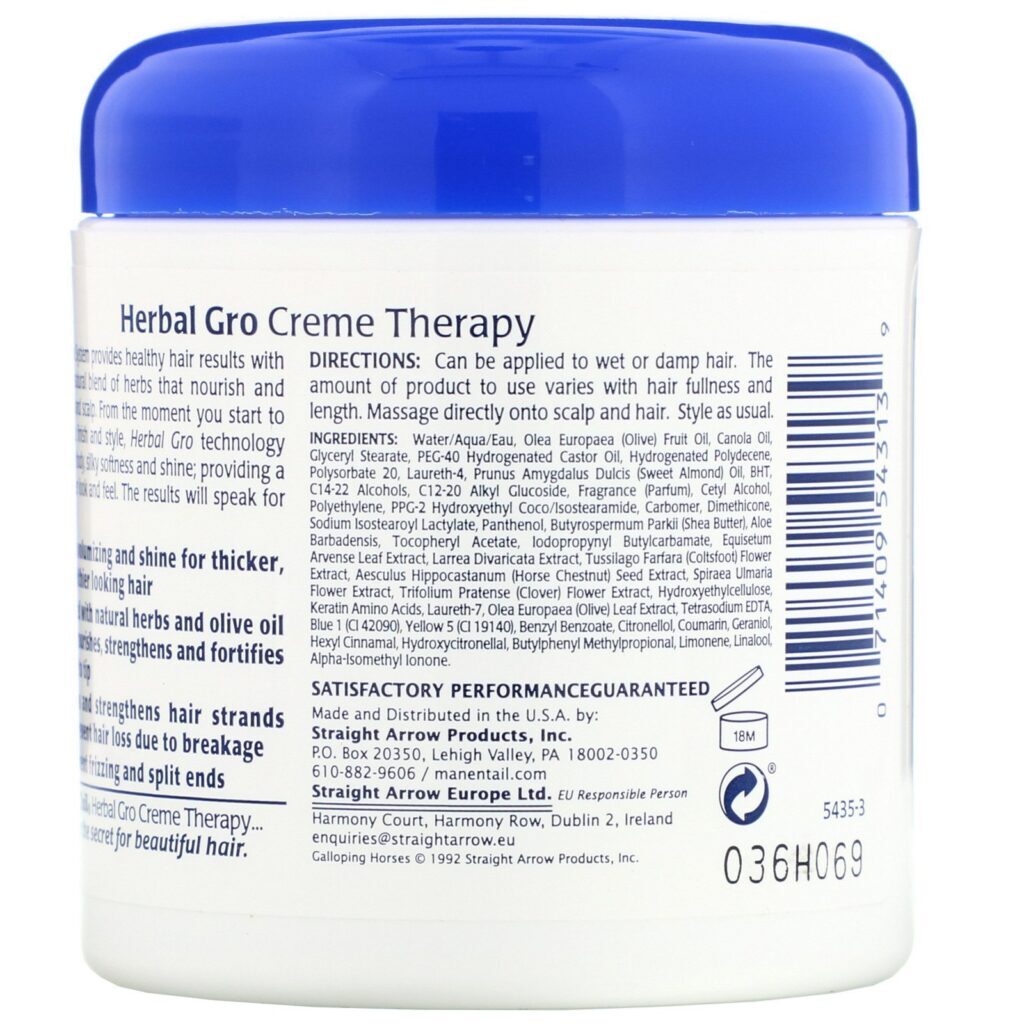 Mane 'n Tail, Herbal Gro, Terapia de Creme Leave-In, 5,5 oz (156 g) - Imagem 2